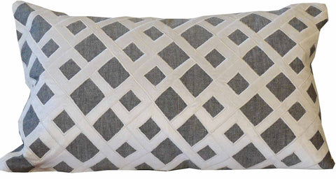 Kussani Cushion Cover Grey Trellis 30cm x 50cm K462