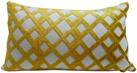 Kussani Cushion Cover Mustard Trellis 30cm x 50cm K363