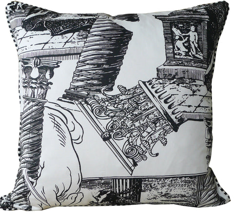 Kussani Cushion Cover Black on White Tradition Front 50cm x 50cm K119