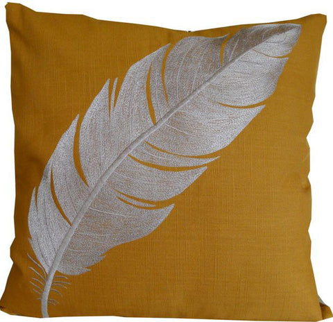 Kussani Cushion Ochre Feather 45cm x 45cm K369A
